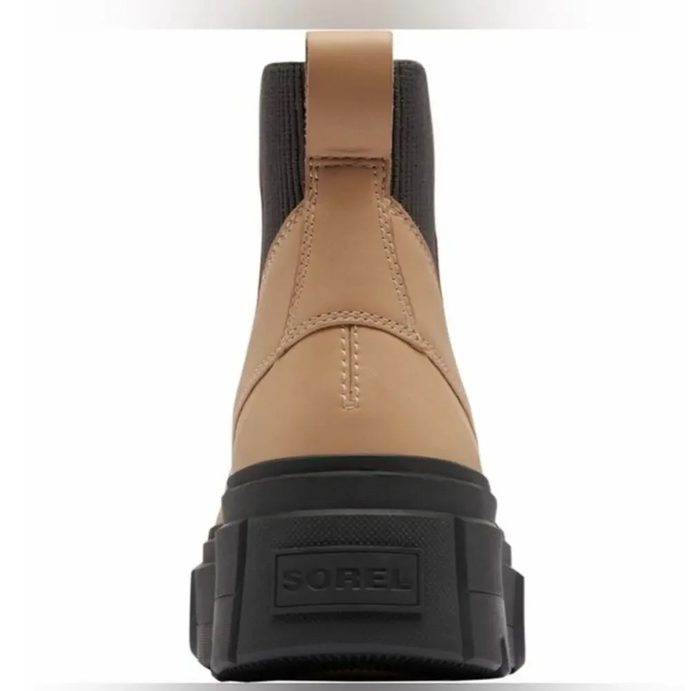 NWT Women’s Sorel Cariboux Waterproof Platform Chelsea Boot in Tan/Black SZ 7.5